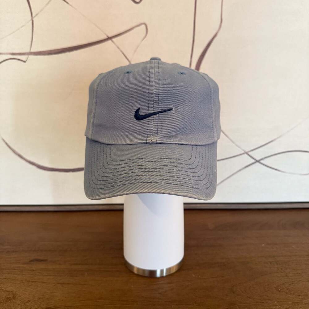 Vintage Nike 90s Embroidered Swoosh Gray Cotton Baseball Cap